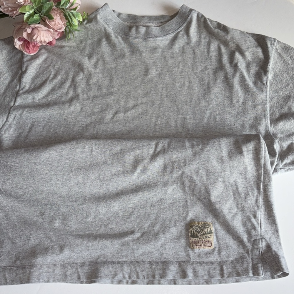 Abercombie Fitch The Big Shirt Short Sleeve Gray Vintage Large 2000s